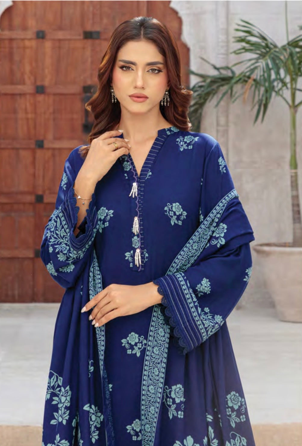 Printed Pashmina Suit 3pc