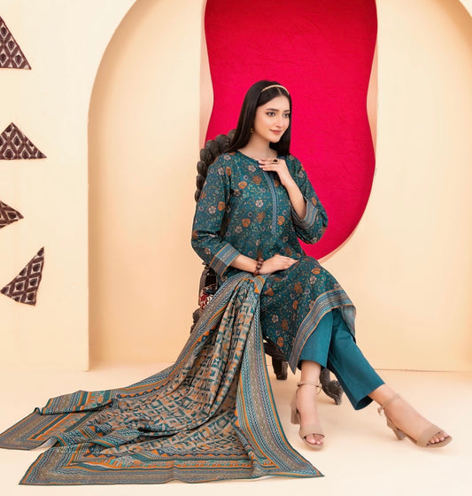 Printed Slub Suit 3pc