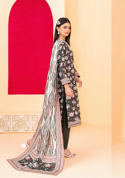 Printed Slub Suit 3pc