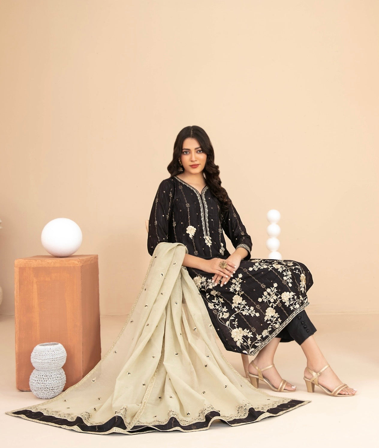 Festive Embroidered Staple Suit 3pc