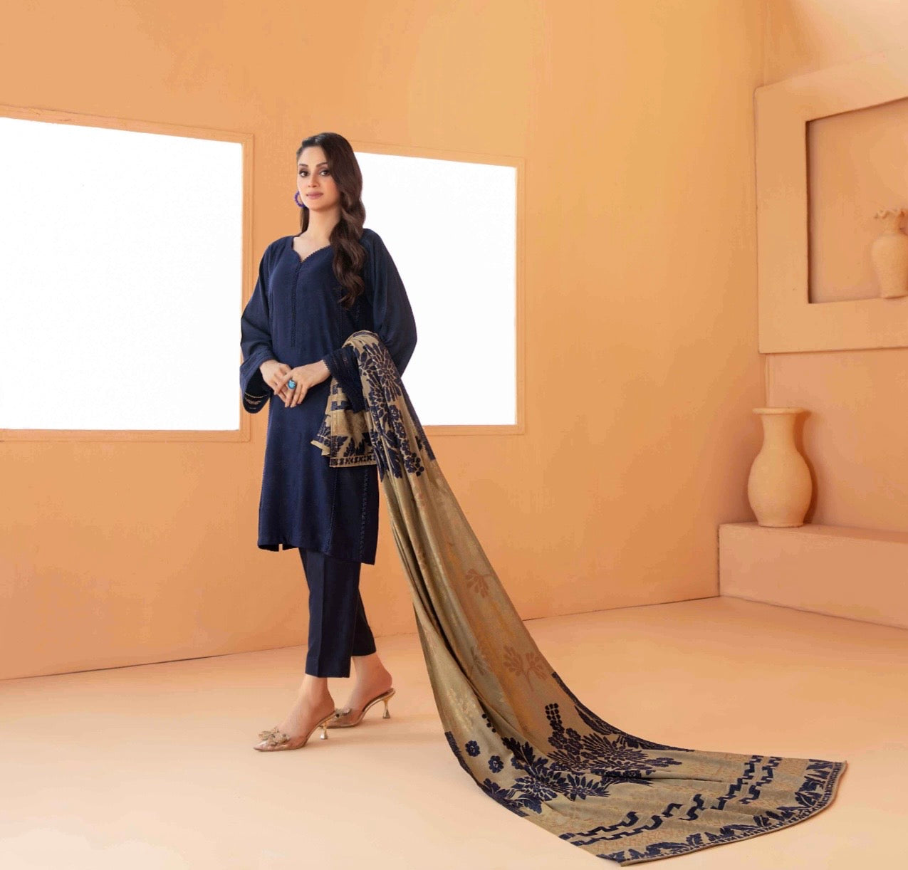 Premium Peach Leather Suit 3pc