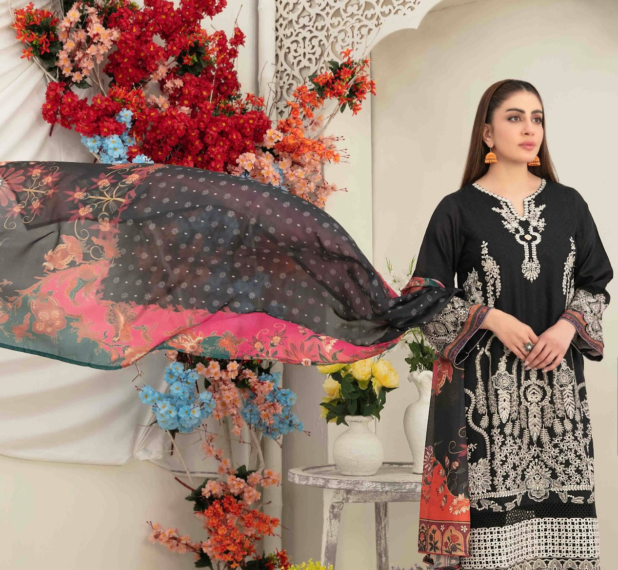 Luxury Embroidered Staple Suit 3pc