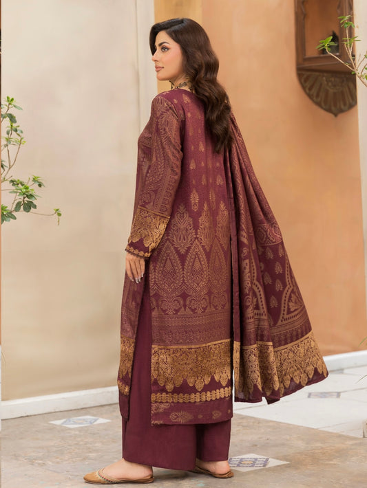 Premium Peach Leather Printed Suit