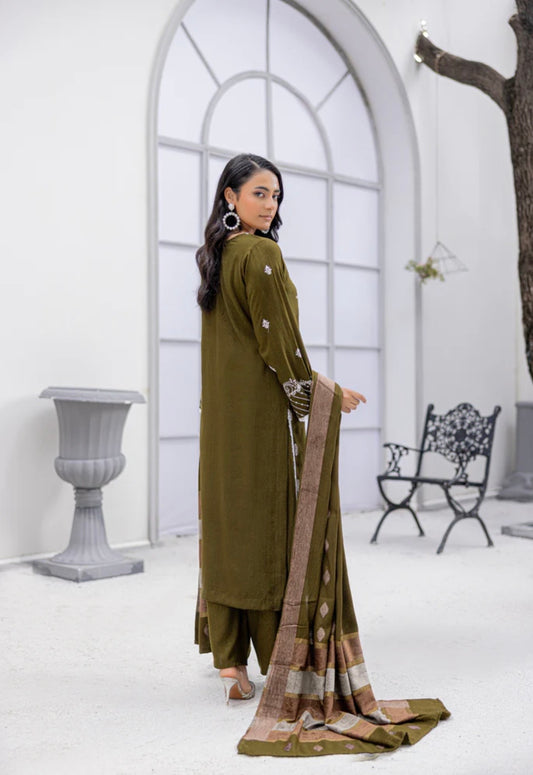 Luxury Peach Leather Suit 3pc