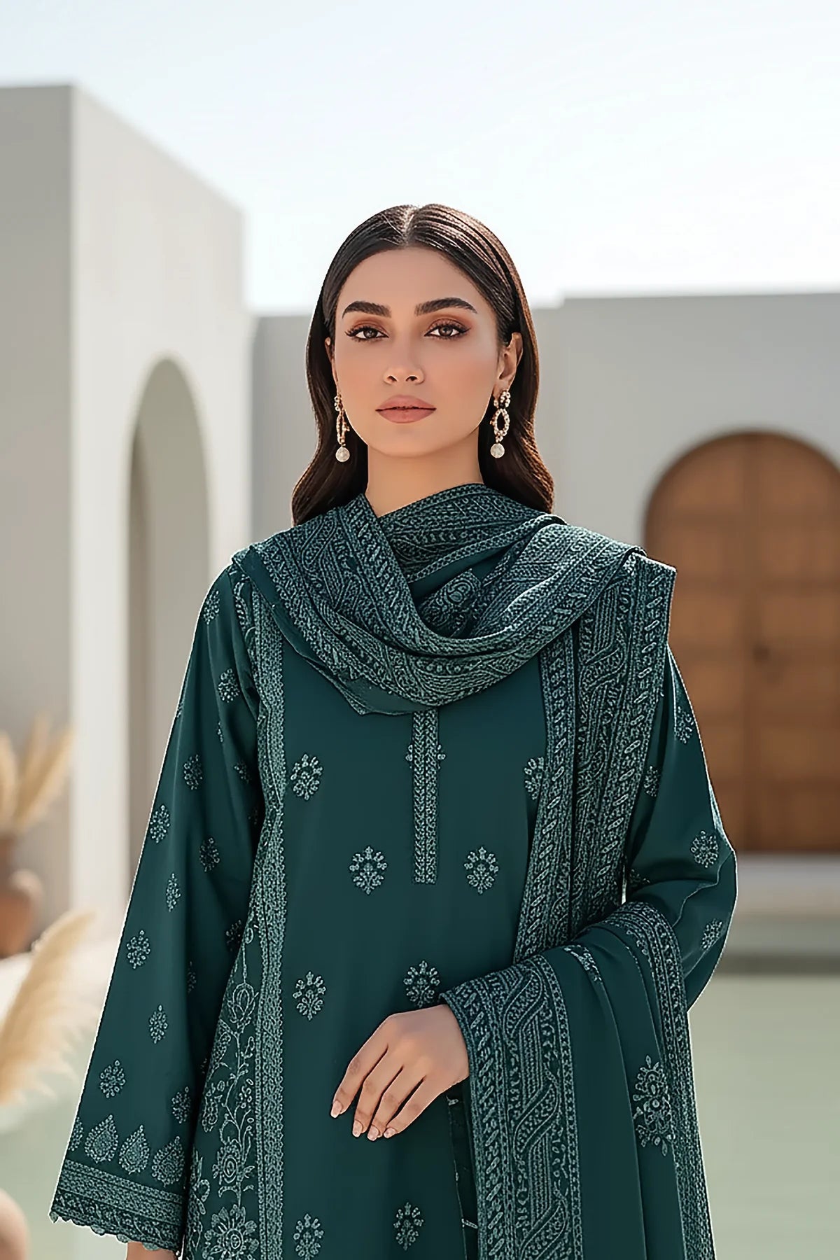 Printed Pashmina Suit 3pc