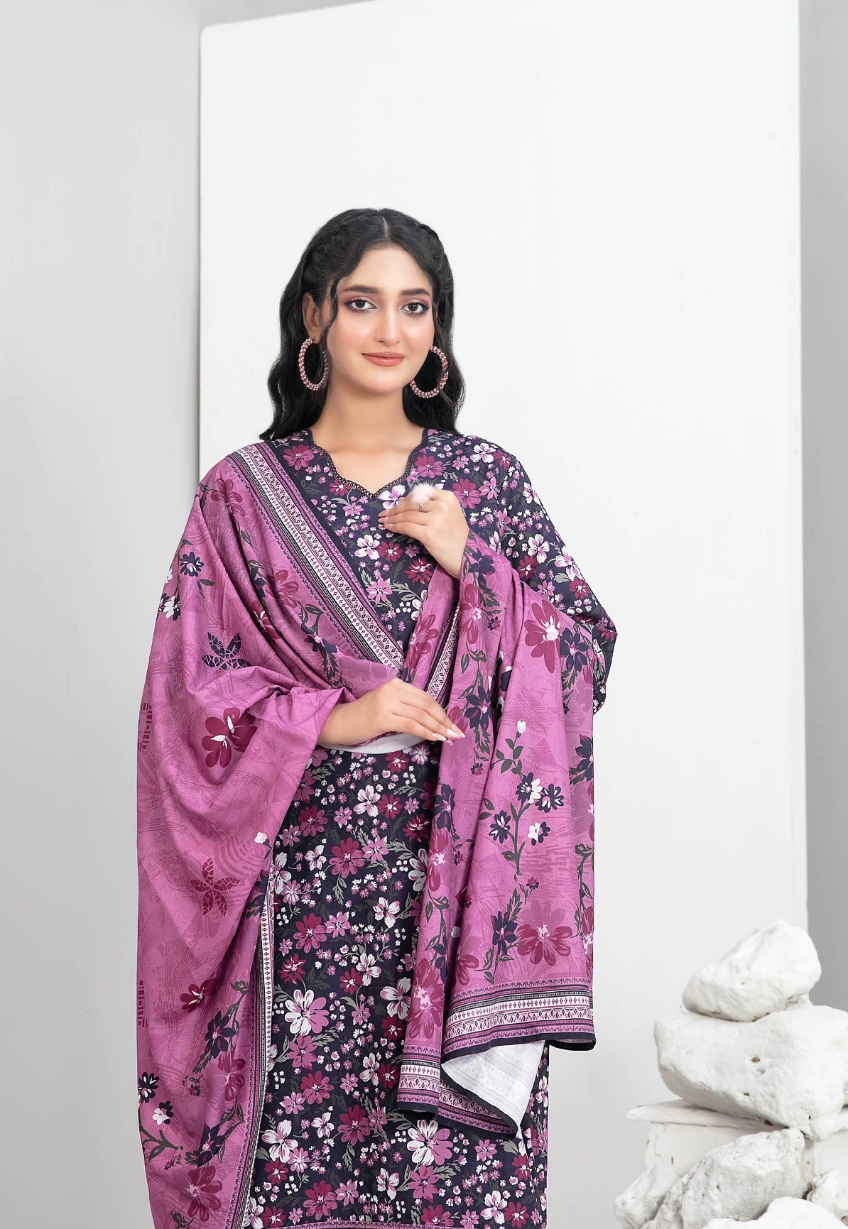 Printed Linen Suit 3pc