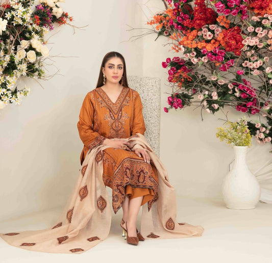 Luxury Embroidered Staple Suit 3pc