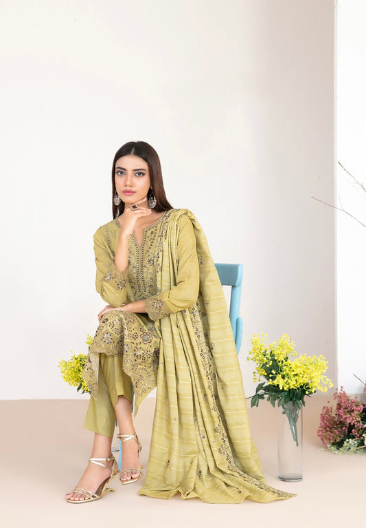 Peach Karandi Suit 3pc