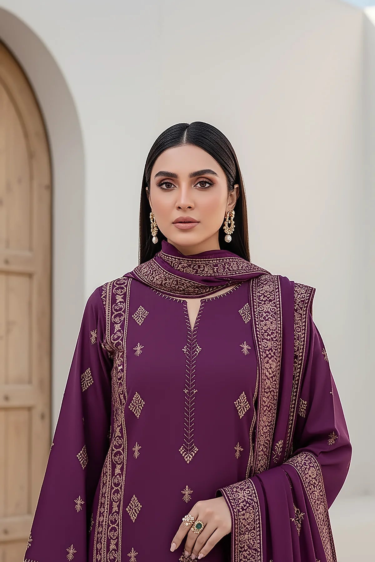 Printed Pashmina Suit 3pc