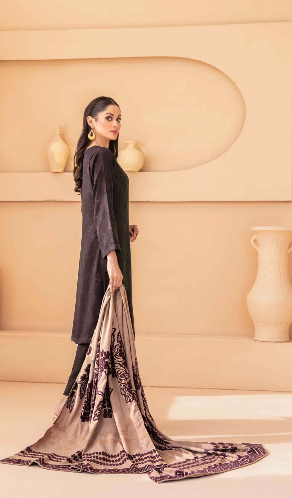 Premium Peach Leather Suit 3pc