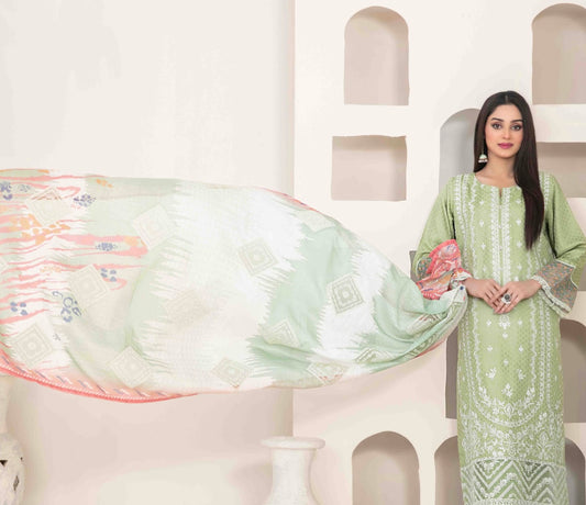 Luxury Embroidered Viscose Suit 3pc