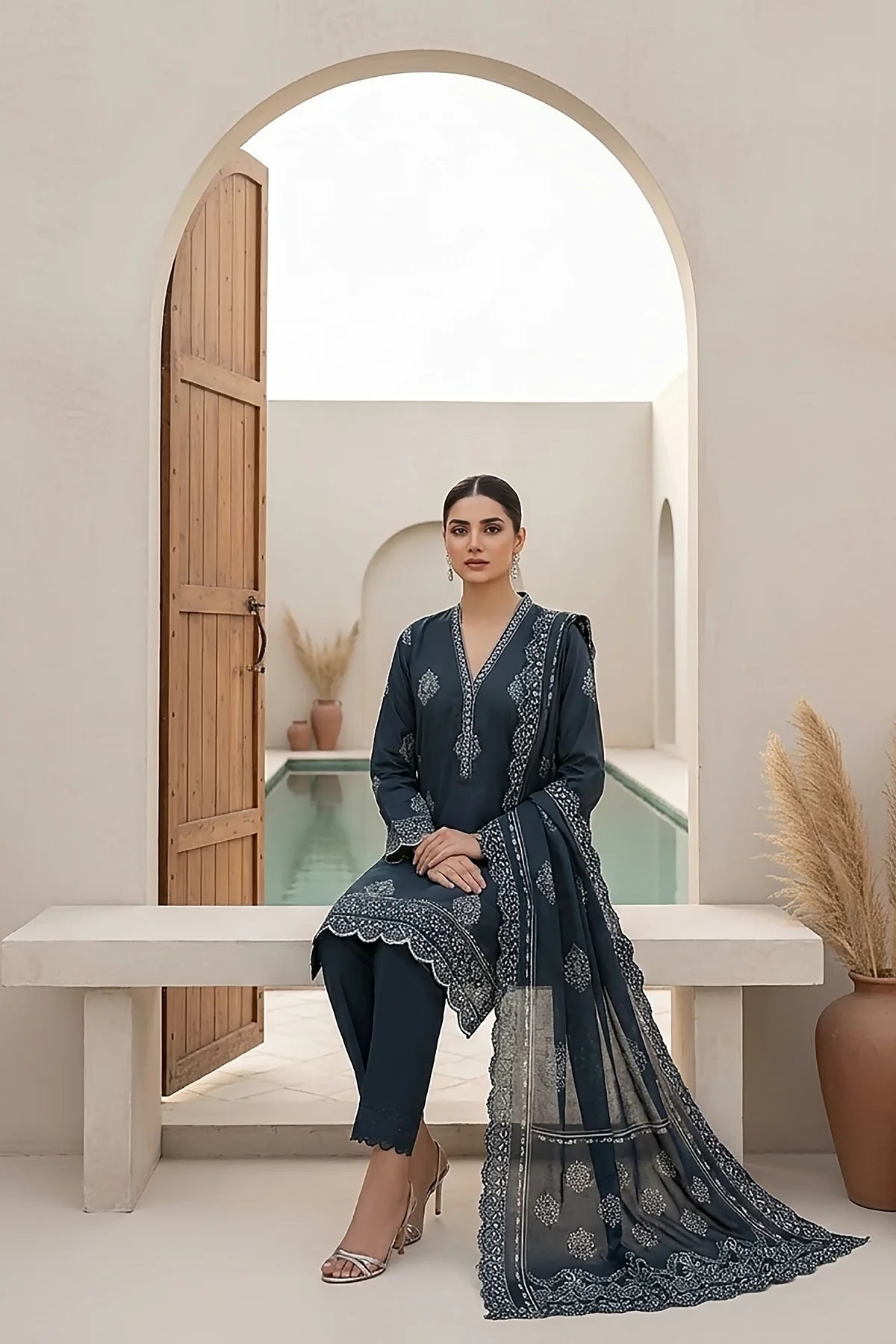 Printed Pashmina Suit 3pc