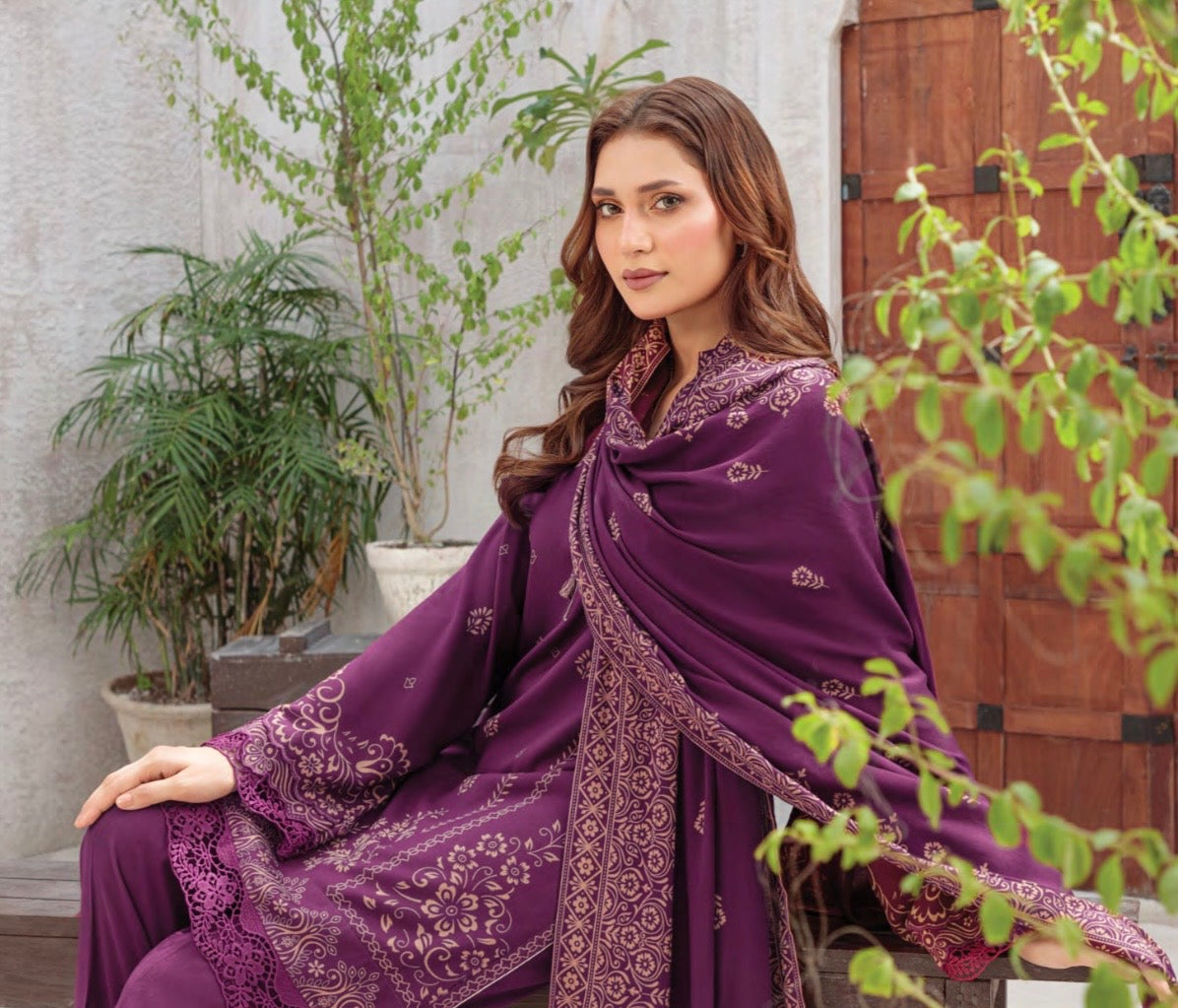 Printed Pashmina Suit 3pc