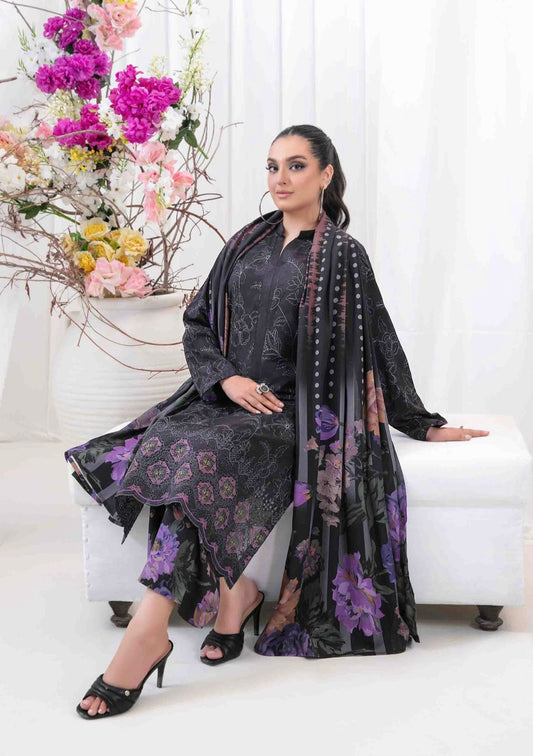 Embroidered Linen Suit 3pc