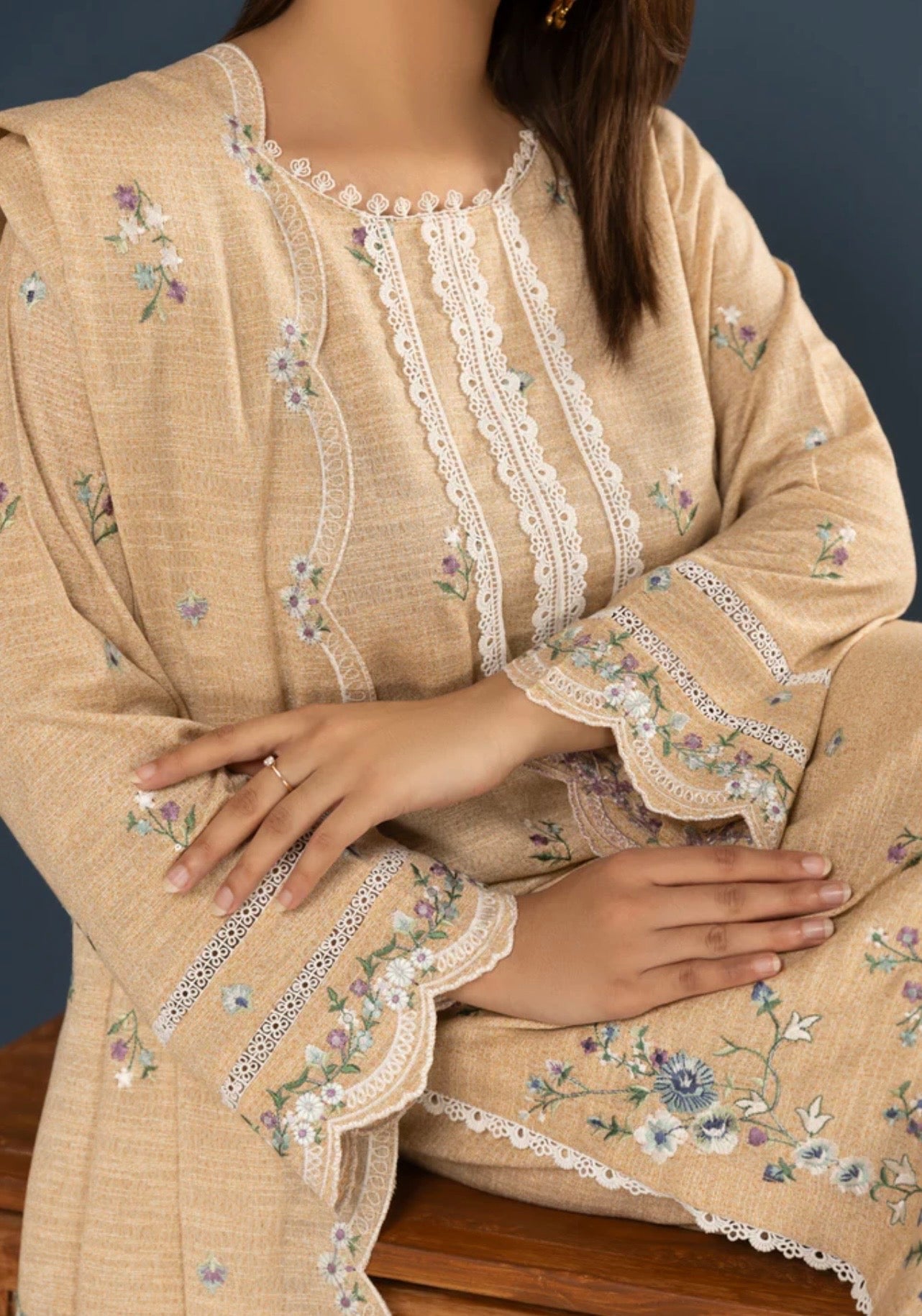 Premium Peach Leather Suit 3pc