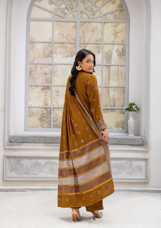 Luxury Peach Leather Suit 3pc