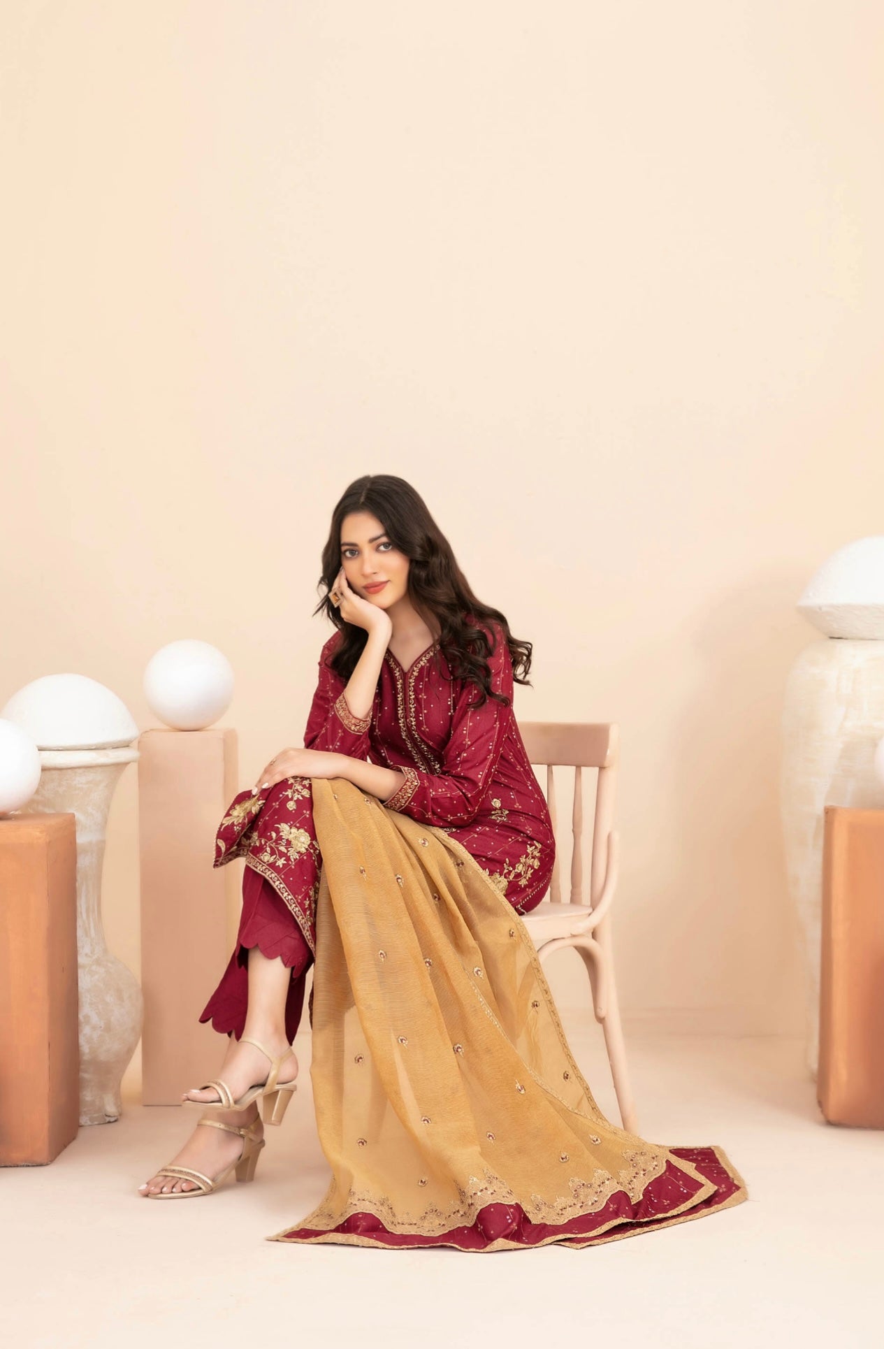 Festive Embroidered Staple Suit 3pc
