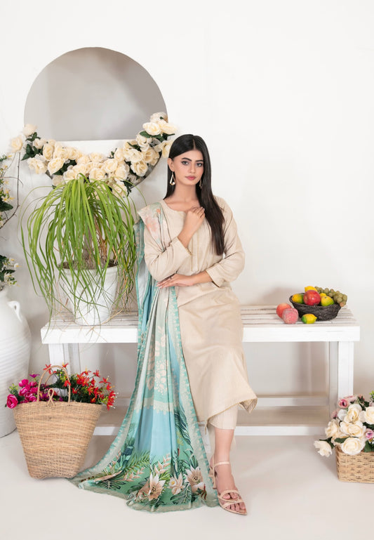 Peach Leather Suit 3pc