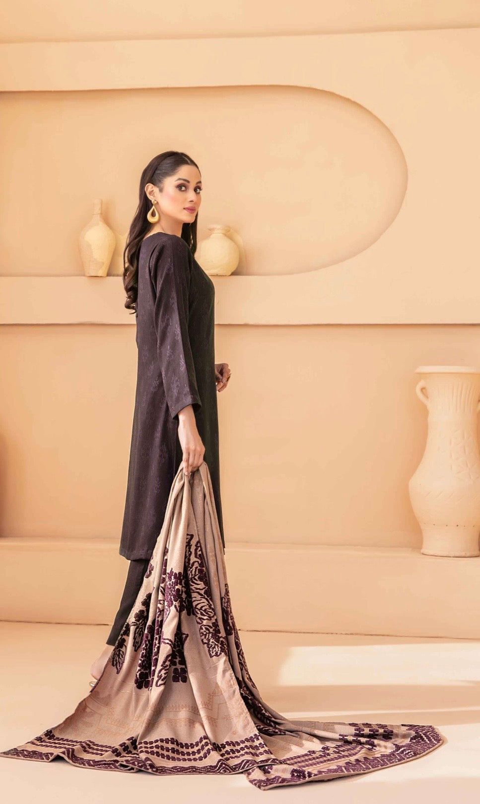 Peach Leather Suit 3pc