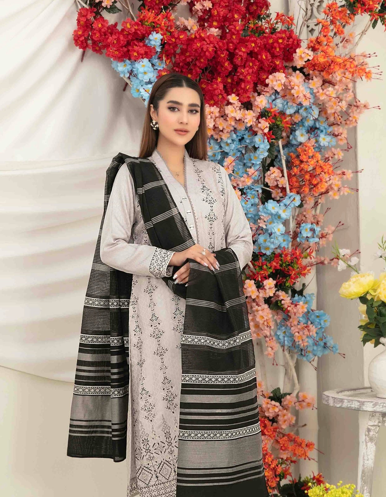 Luxury Embroidered Staple Suit 3pc