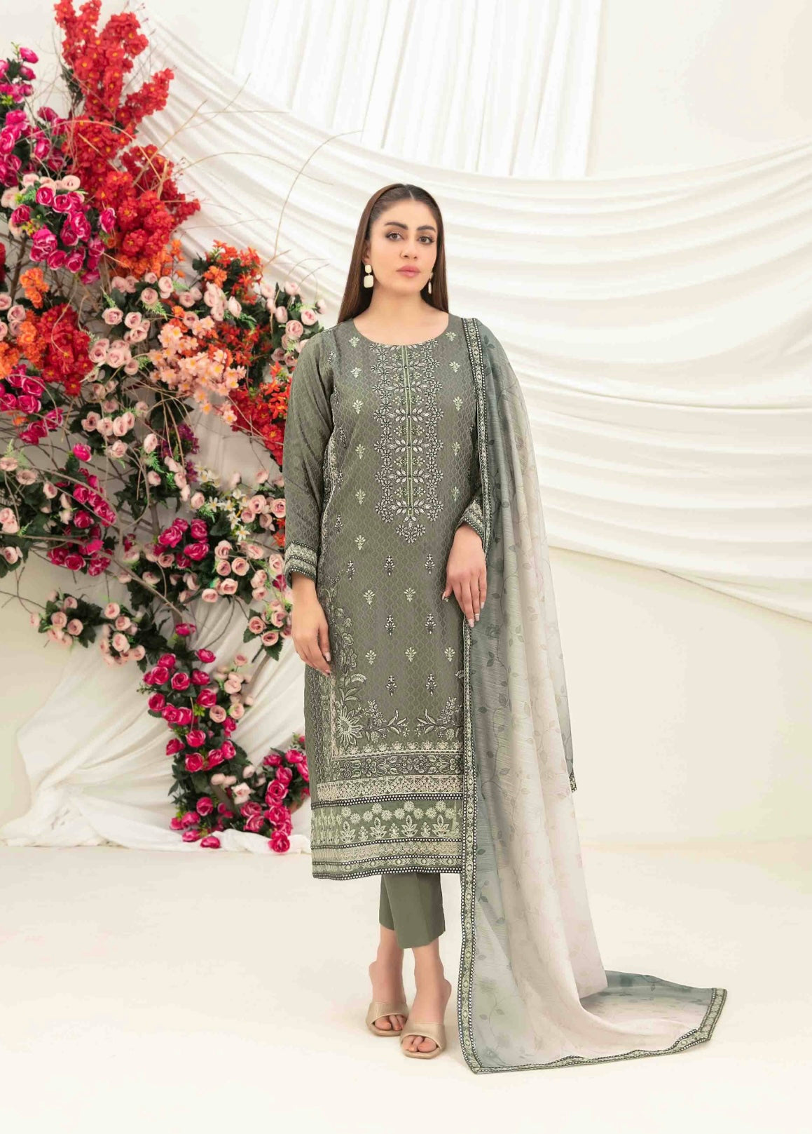 Luxury Embroidered Staple Suit 3pc