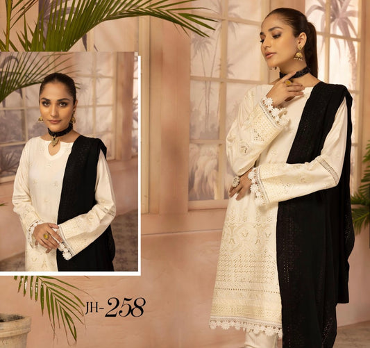 Chikankari Peach Leather 3pc