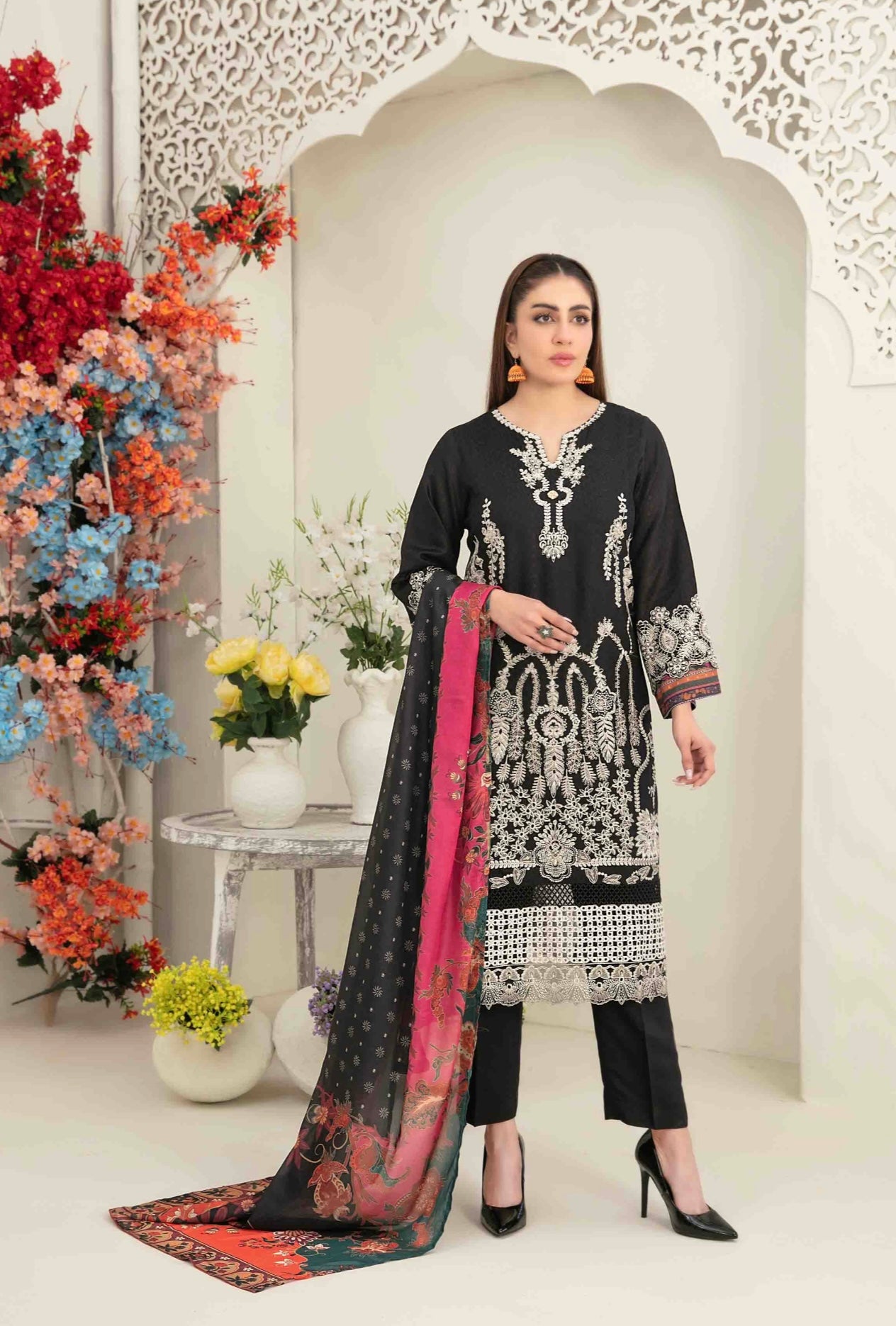 Luxury Embroidered Staple Suit 3pc