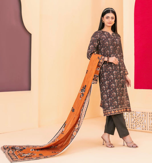 Printed Slub Suit 3pc