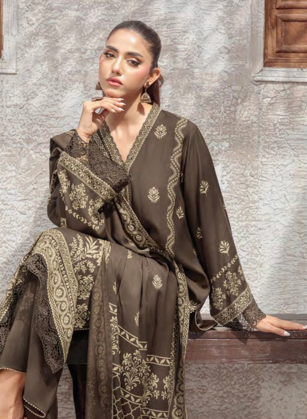 Printed Pashmina Suit 3pc