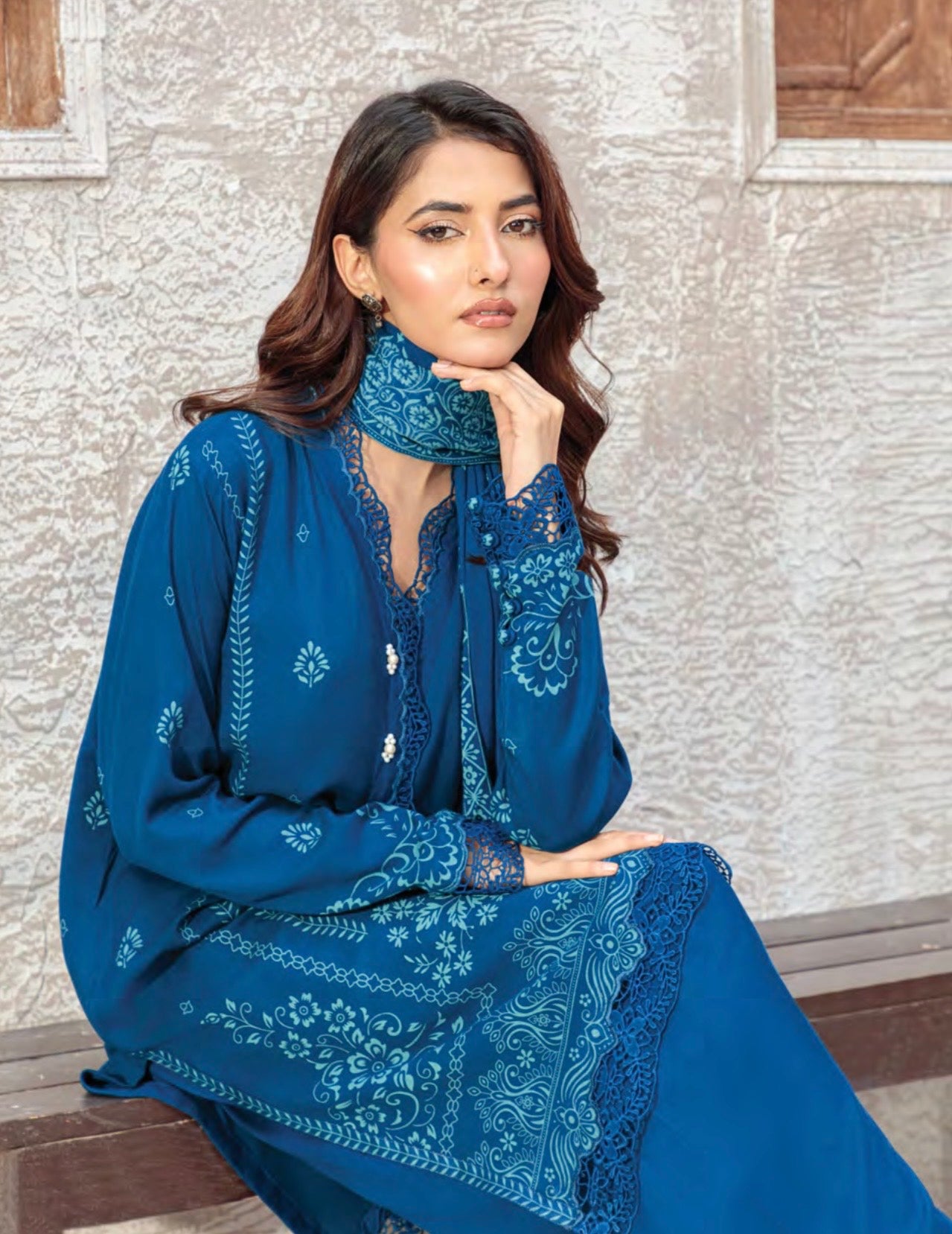 Printed Pashmina Suit 3pc