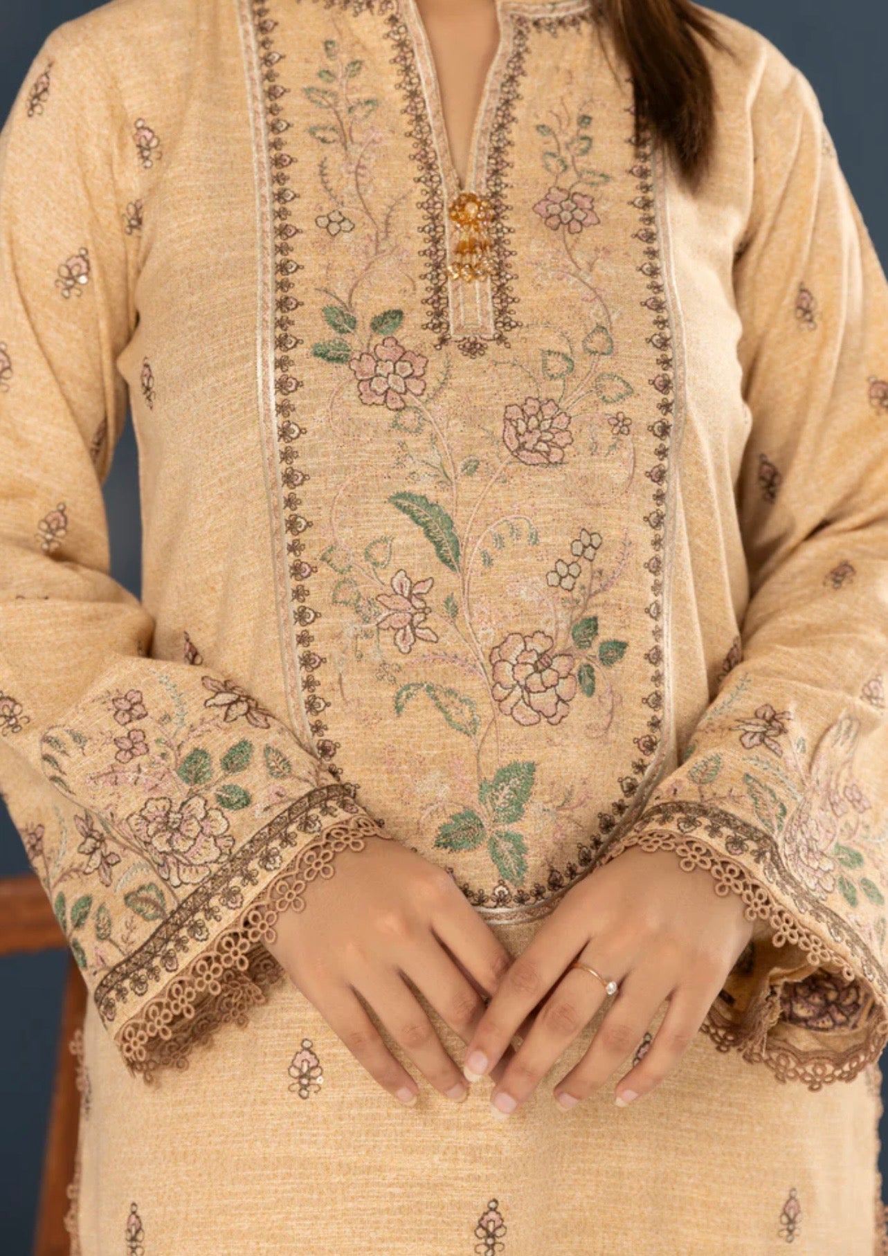 Premium Peach Leather Suit 3pc