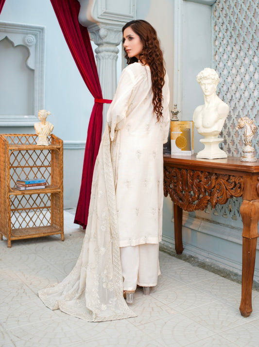 Bareeze Embroidered Slub Karandi Suit