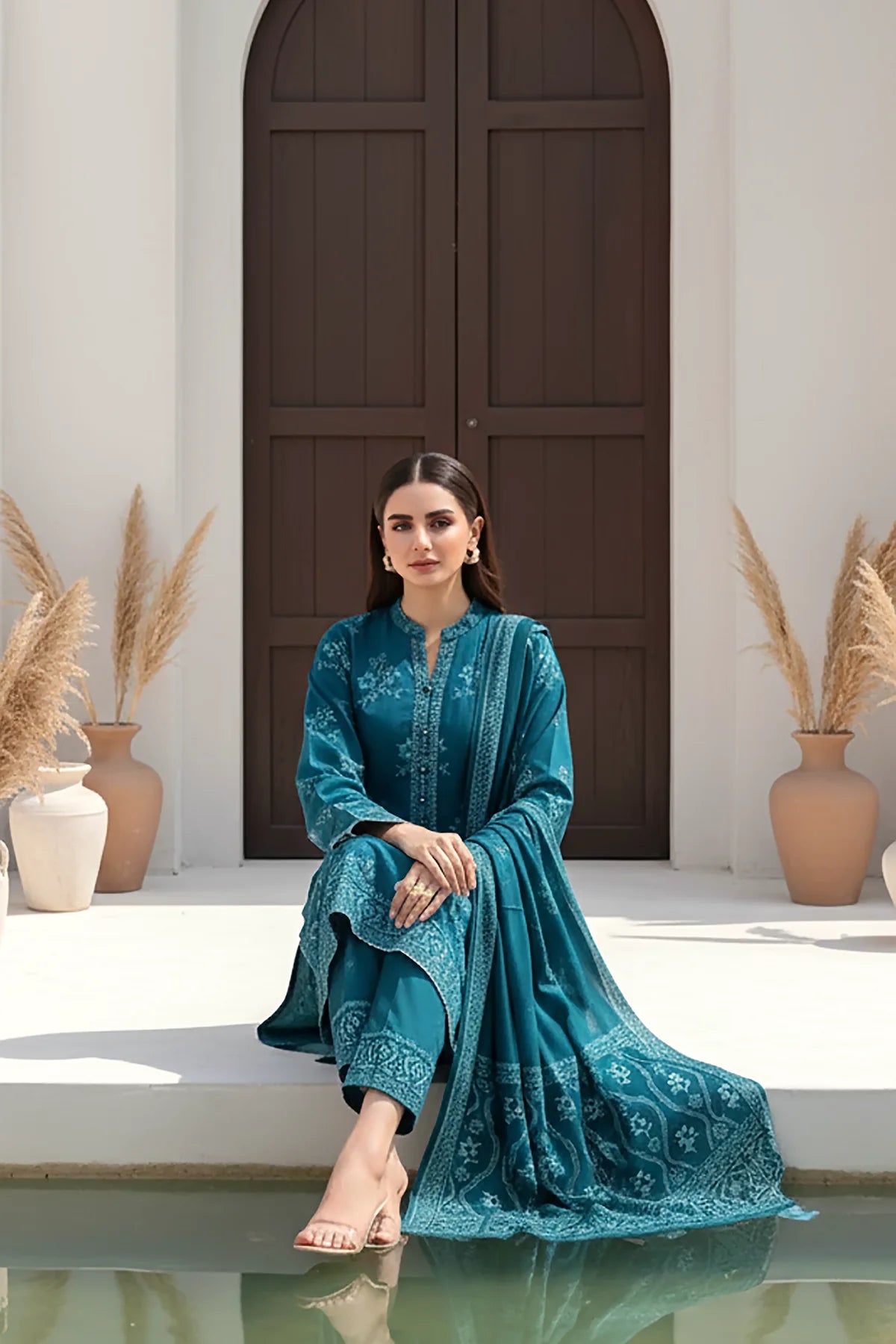 Printed Pashmina Suit 3pc