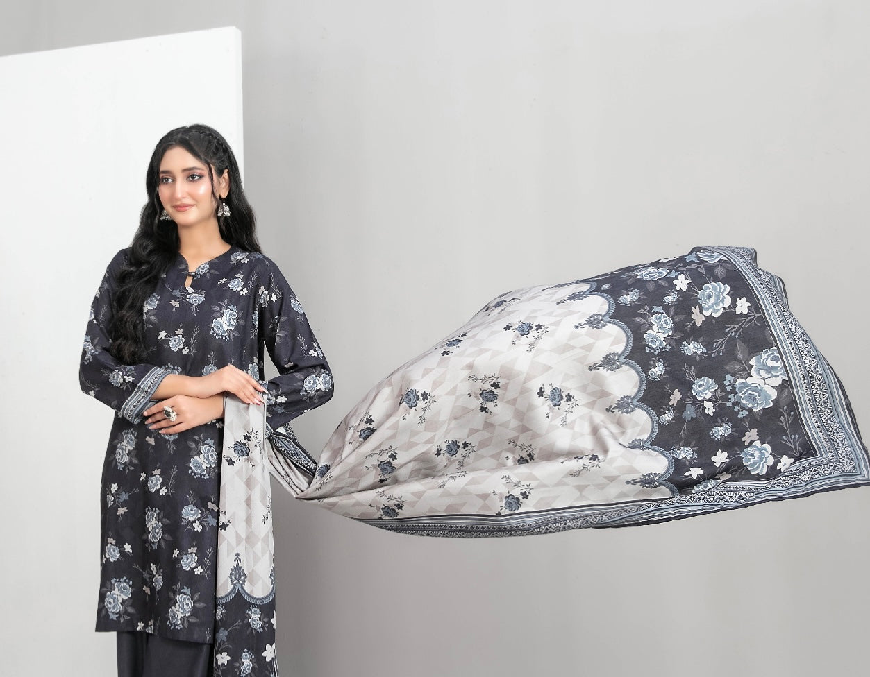 Printed Linen Suit 3pc