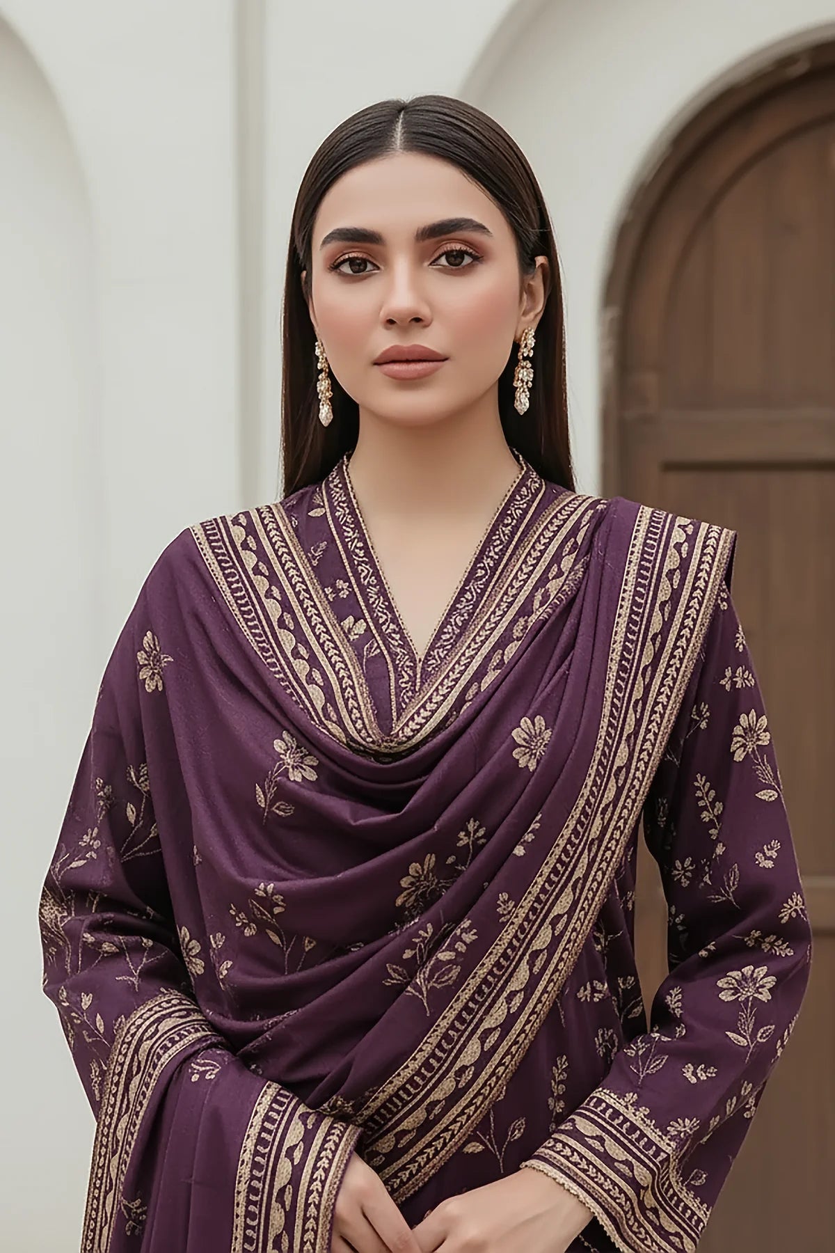 Printed Pashmina Suit 3pc