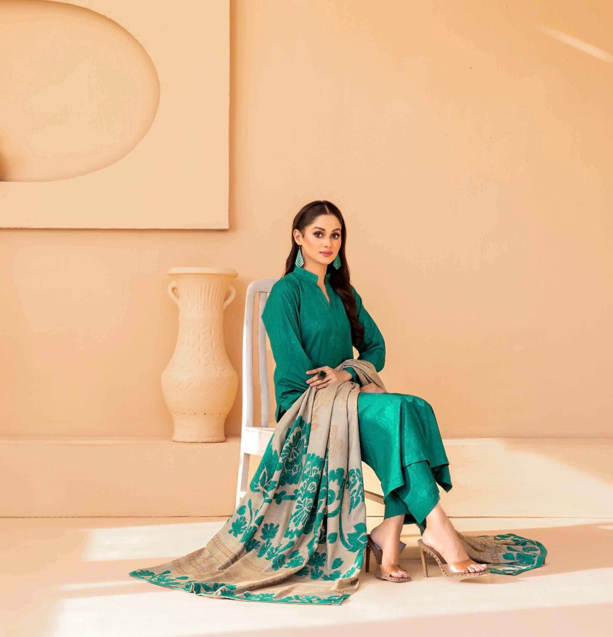 Premium Peach Leather Suit 3pc