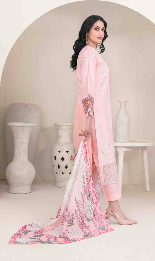 Luxury Embroidered Viscose Suit 3pc