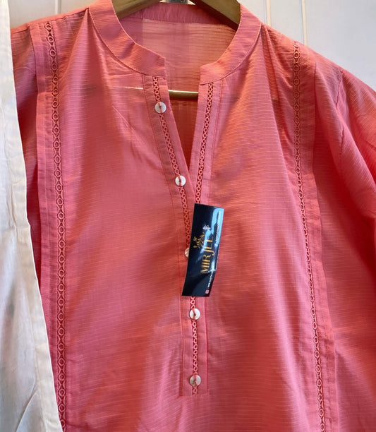 Solid Co-ords Kashmiri Jacquard Dupatta 3pc Suit