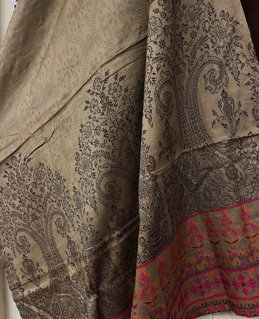 Solid Co-ords Kashmiri Jacquard Dupatta 3pc Suit