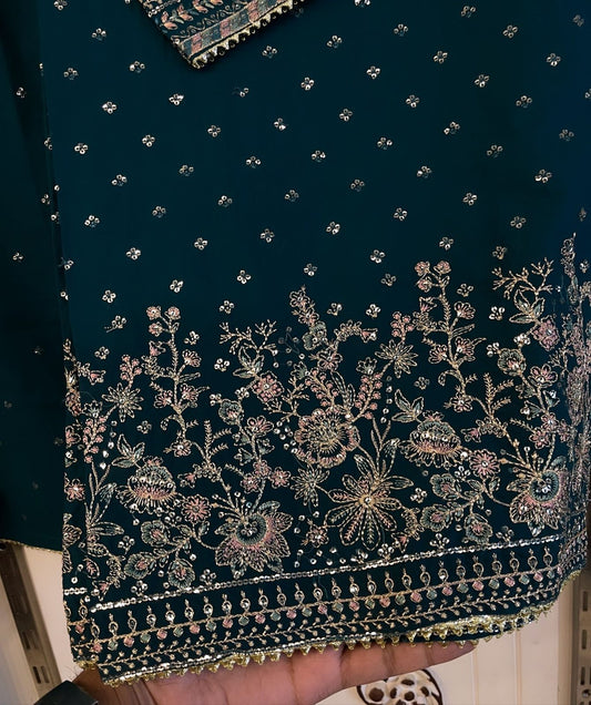 Luxury Embroidered Shalwar Style 3pc Suit