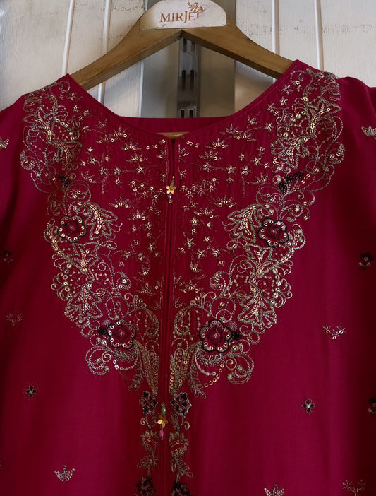 Luxury Embroidered Gown Style 3pc Suit