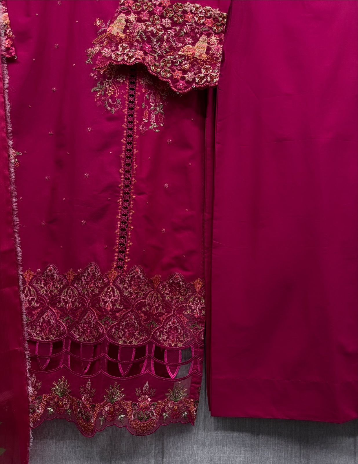 Luxury Embroidered Plazo Style 3pc Suit