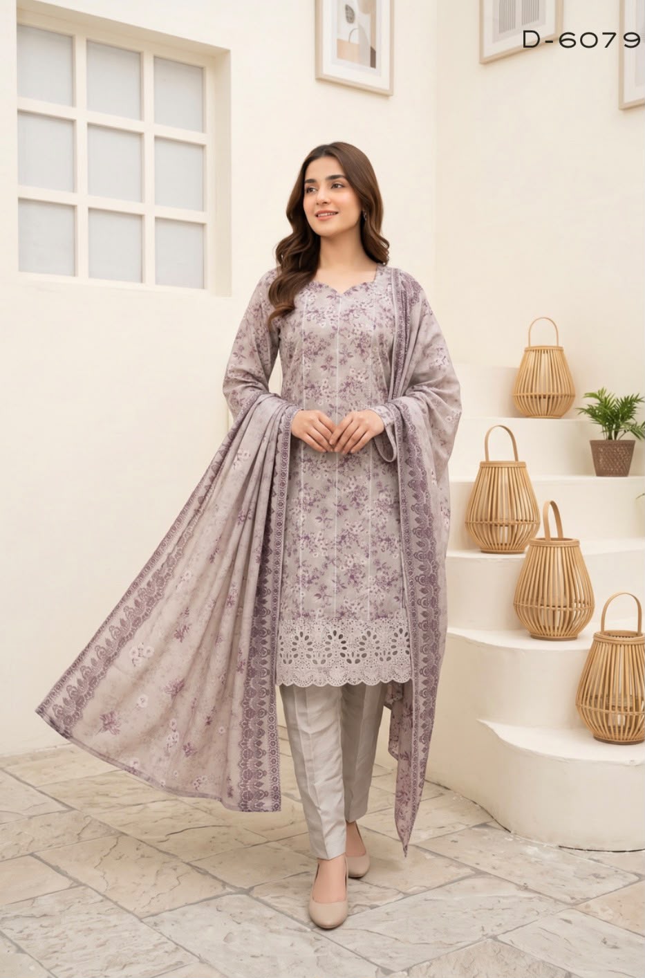 Embroidered Staple Linen 3pc Suit