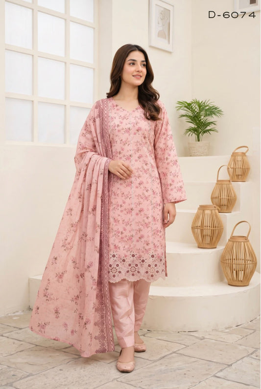 Embroidered Staple Linen 3pc Suit