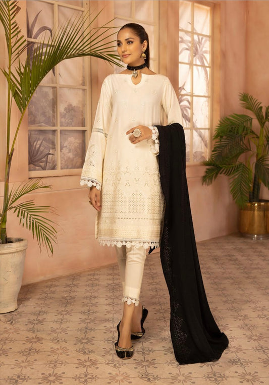 Chikankari Peach Leather 3pc