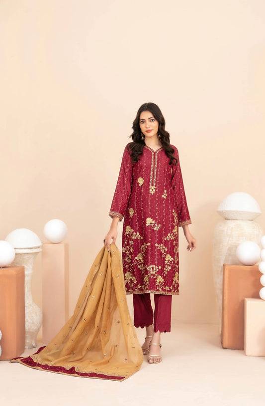 Festive Embroidered Staple Suit 3pc