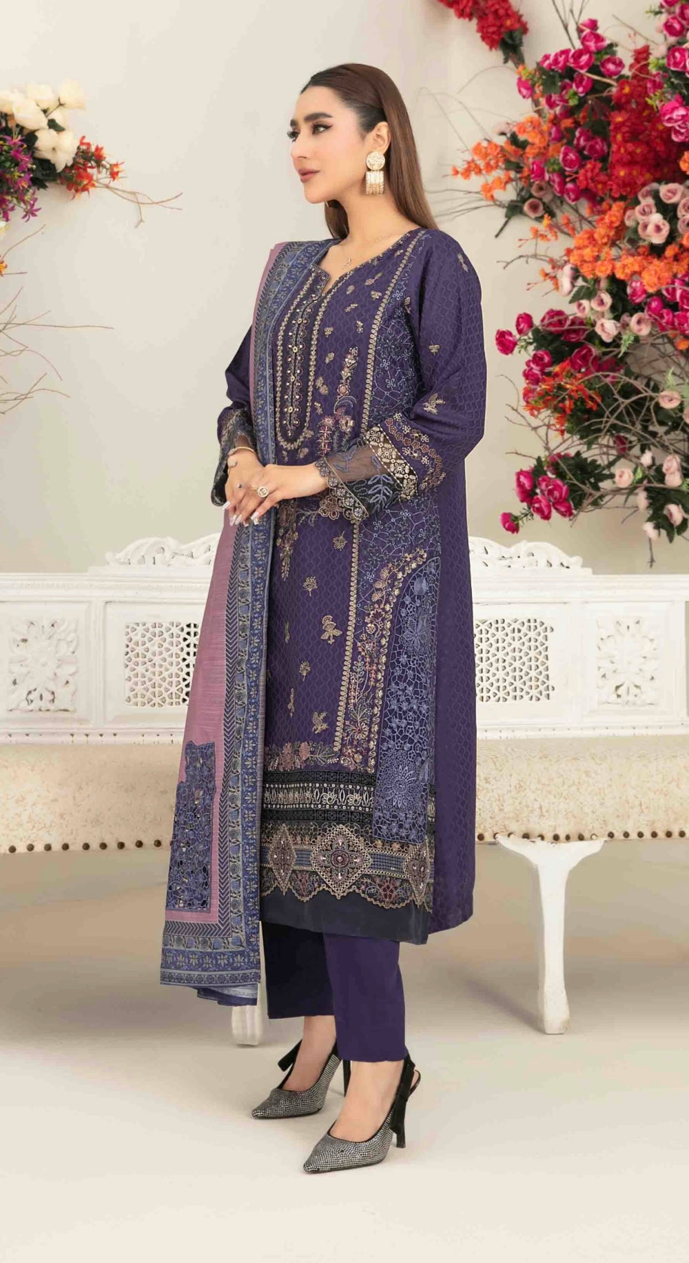 Luxury Embroidered Staple Suit 3pc