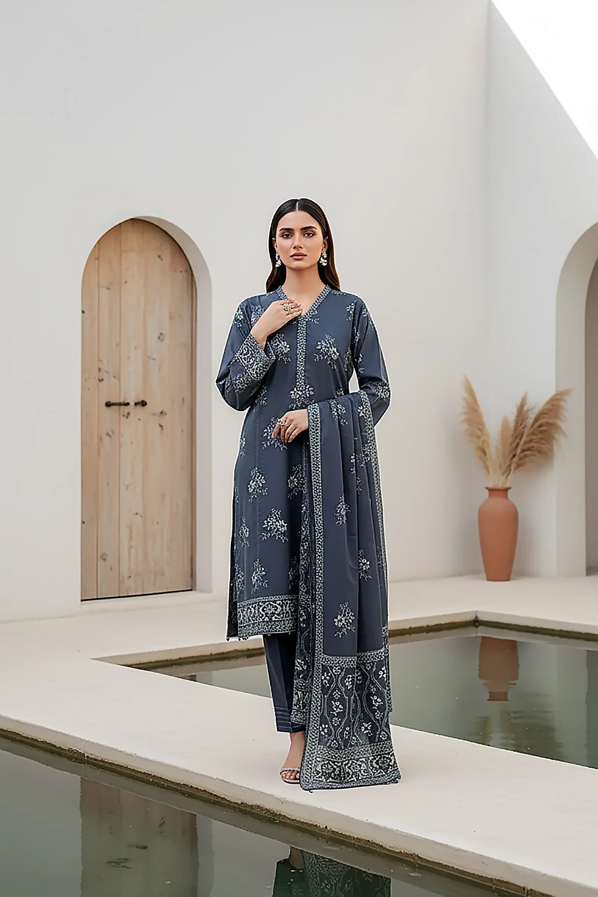 Printed Pashmina Suit 3pc