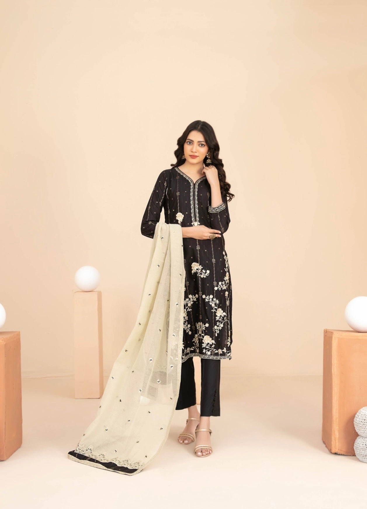 Festive Embroidered Staple Suit 3pc