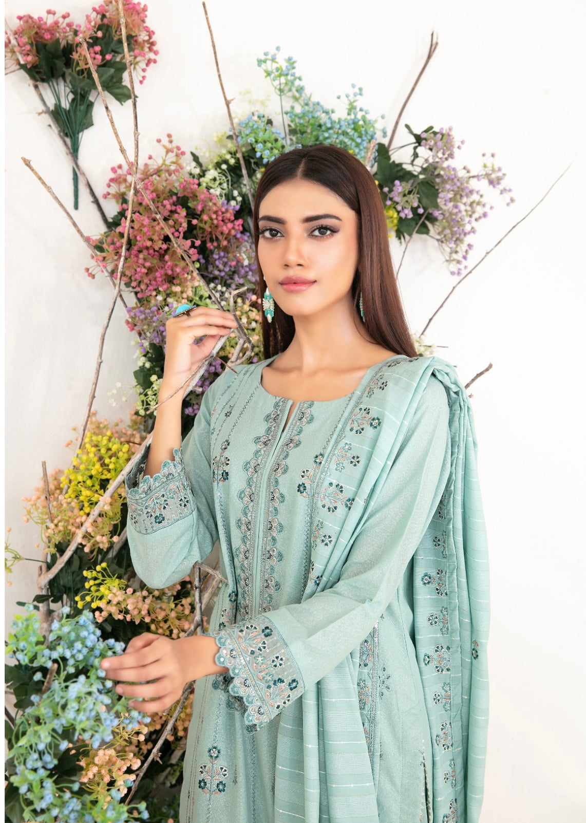 Peach Karandi Suit 3pc